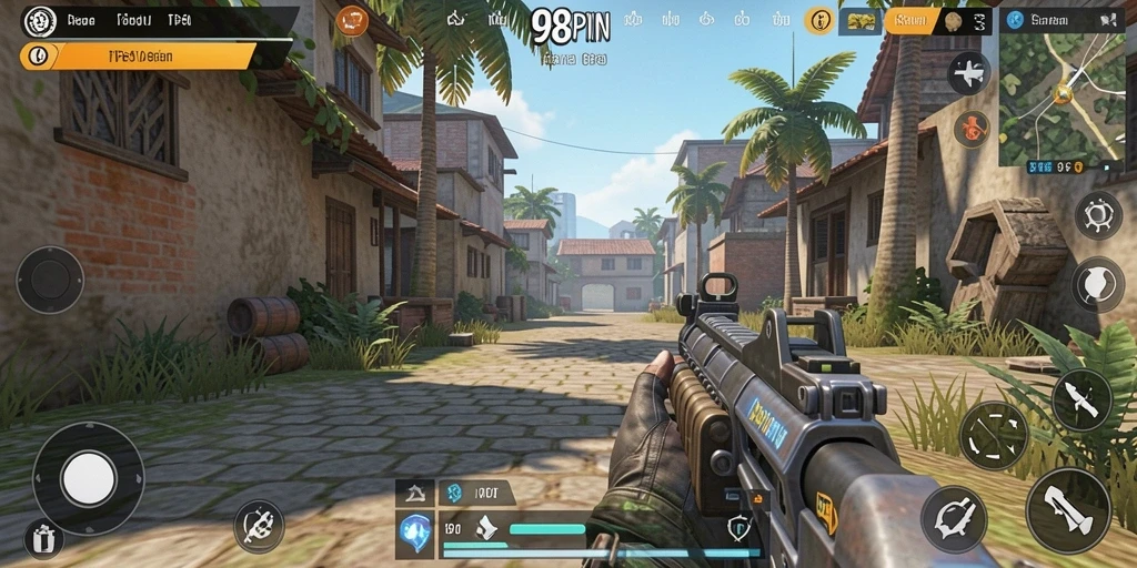 Screenshot gameplay 98SPIN yang menampilkan aksi seru TPS.