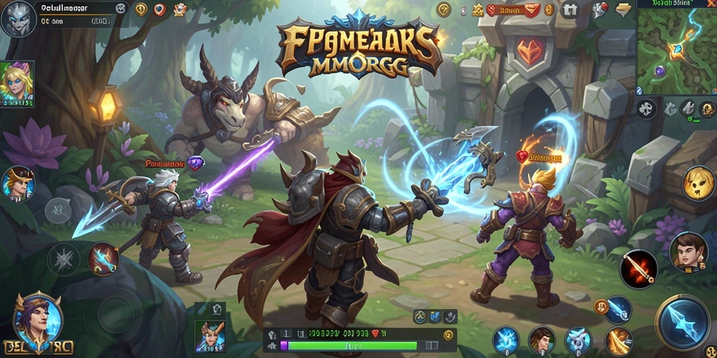 Screenshot gameplay 9SL yang menampilkan aksi petualangan MMORPG.