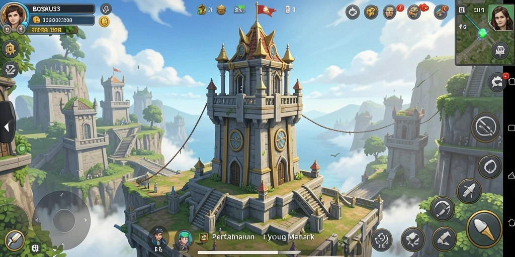 Tampilan gameplay seru BOSKU33 yang penuh strategi Tower Defense.