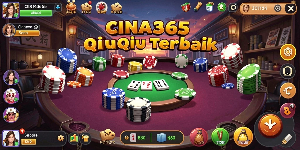 Screenshot CINA365 menampilkan momen seru dalam permainan QiuQiu.