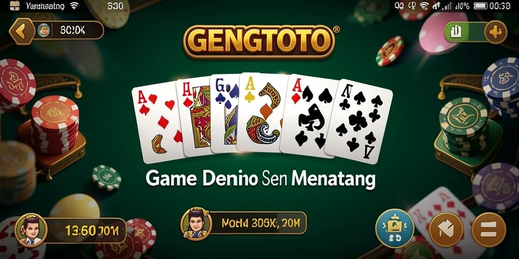 Tampilan gameplay seru di GENGTOTO dengan desain kartu Domino.