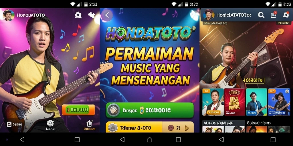 Screenshot HONDATOTO menampilkan gameplay seru dengan berbagai tantangan musik.
