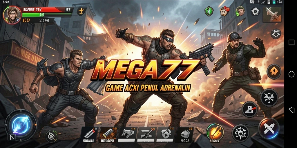Tampilan menegangkan dari gameplay MEGA777 yang penuh aksi.