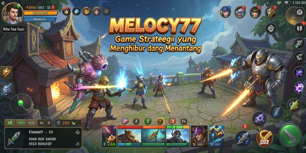 Tampilan gameplay menarik dari MELODY77 dalam aksi strategi.