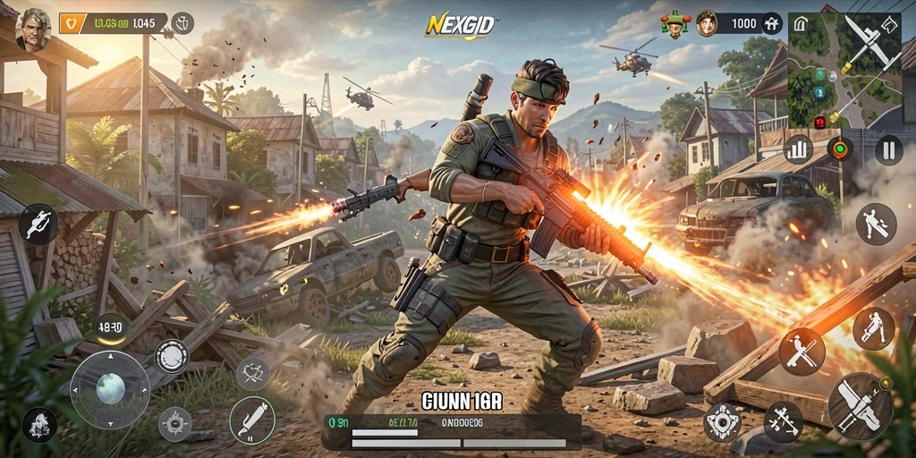 Gameplay NEXGID yang memukau dengan aksi seru.