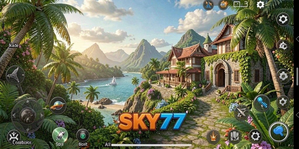 Tampilan gameplay yang mendebarkan dalam dunia terbuka SKY77.